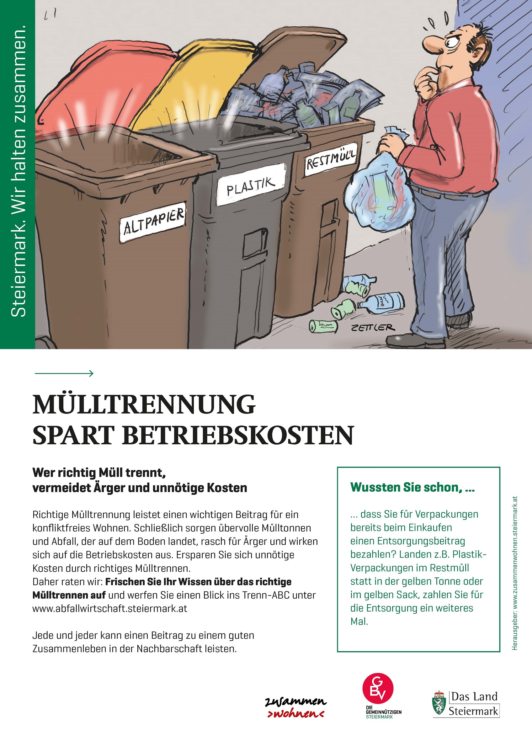 Mülltrennung zahlt sich aus Zusammenwohnen Land Steiermark